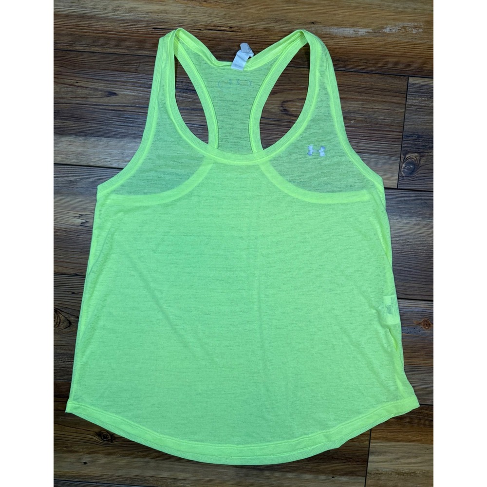 Under Armour HeatGear Womens XS Neon Yellow Loose Fit Racerback Tank Top